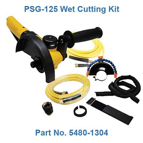 Alpha Tools PSG-125 Pneumatic Grinder 5" 5/8"-11 Wet Cutting Kit