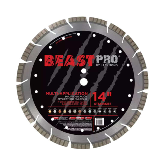 Lackmond 14 inches" STS-5 Multi Application Blade, cured concrete cutter, asphalt blade, beast pro 14 in, block cutting disc, brick blade