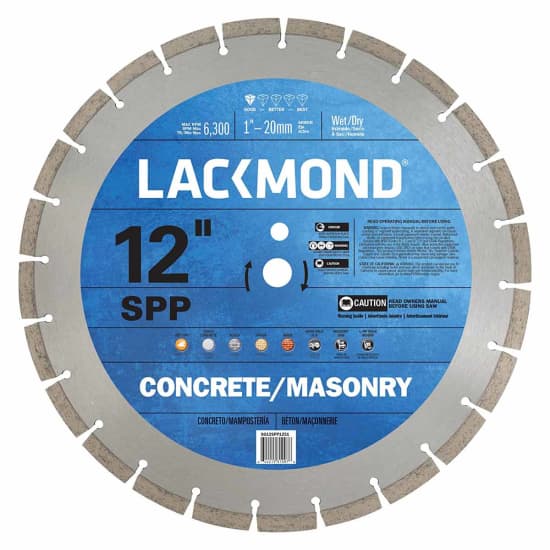 Lackmond 12" SPP Concrete and Masonry Blade, 12 inches diamond concrete blade, general purpose, concrete cutting disc, SG12SPP1251