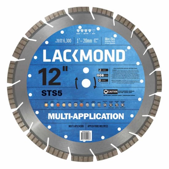 Lackmond 12" STS-5 Multi-Application Blade, lackmond diamond blades, cured concrete 12 in blade, paver cutting blade, general purpose masonry blade, STS5121251