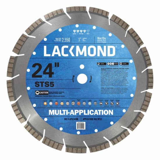 Lackmond 24" STS-5 Multi-Application Blade, STS5241551, concrete blade, stone 26 inches blade, walk behind saw blade, asphalt cutting disc, lackmond diamond tools