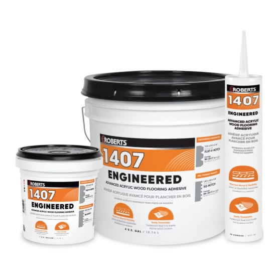 Roberts Engineered Advanced Acrylic Wood Flooring Adhesive, 4 gallon pail engineered glue, roberts wood adhesive