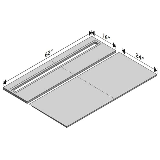 RRSPT2CSK 40” x 62” Tub to Curbless Shower Pre-Sloped Pan