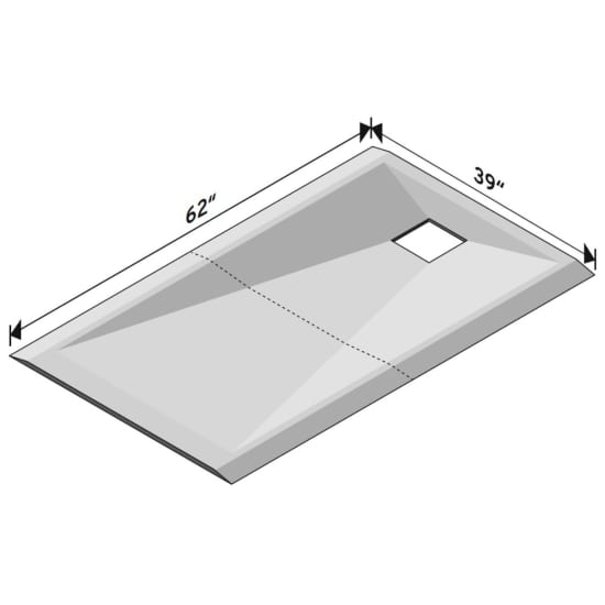 RRSPT2CSP 39” x 62” shower pan