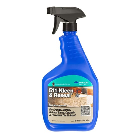 Miracle Sealants 511 Kleen & Reseal - 32 oz Spray Bottle, KLRE32OZ6, stone cleaner and sealer, grout cleaner, stone enhancer