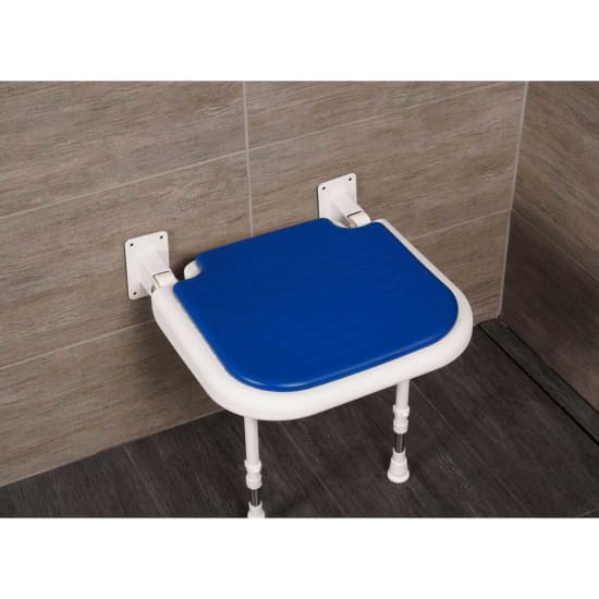 Arc Inc. 4000 Series Shower Seat - Blue Pad top view