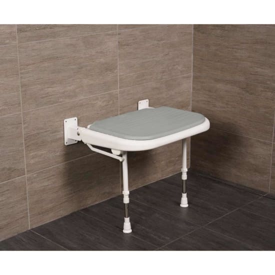 Arc Inc. 4000 Series Wide Shower Seat - Gray Pad side view