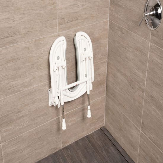 Arc Inc. 4000 Series Standard U Shower Seat - Gray Pad folded