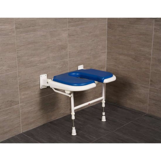 Arc Inc. 4000 Series Wide U Shower Seat - blue pad