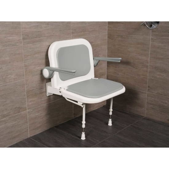 Arc 4000 Series Standard Shower Seat with Back & Arms gray pad