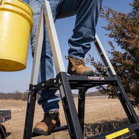 a frame ladder, stepping ladder, steps on ladder