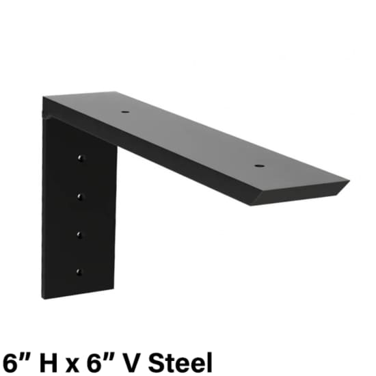 The Original Granite Bracket Regular Wood Shelf Bracket 6 in H x 6 in V Steel