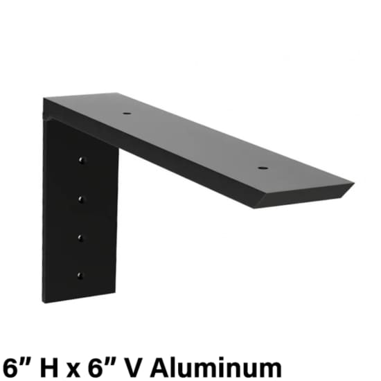 The Original Granite Bracket Regular Wood Shelf Bracket 6 in H x 6 in V Aluminum