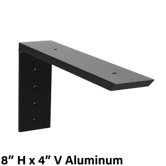 The Original Granite Bracket Regular Wood Shelf Bracket 8 in H x 4 in V Aluminum