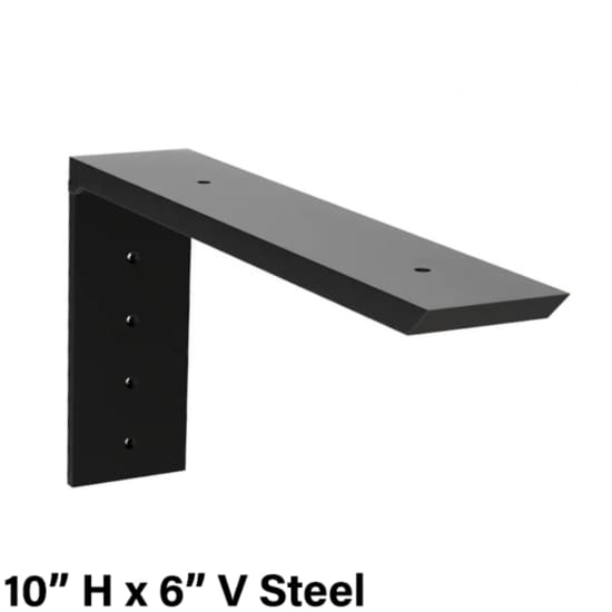 The Original Granite Bracket Regular Wood Shelf Bracket 10 in H x 6 in V Steel