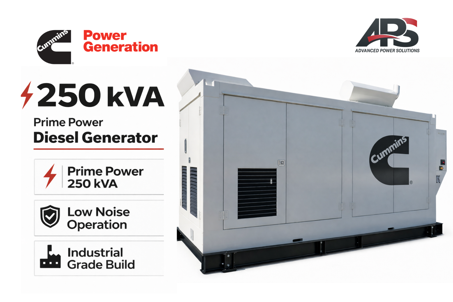 Cummins High-Capacity Generators | 250kVA