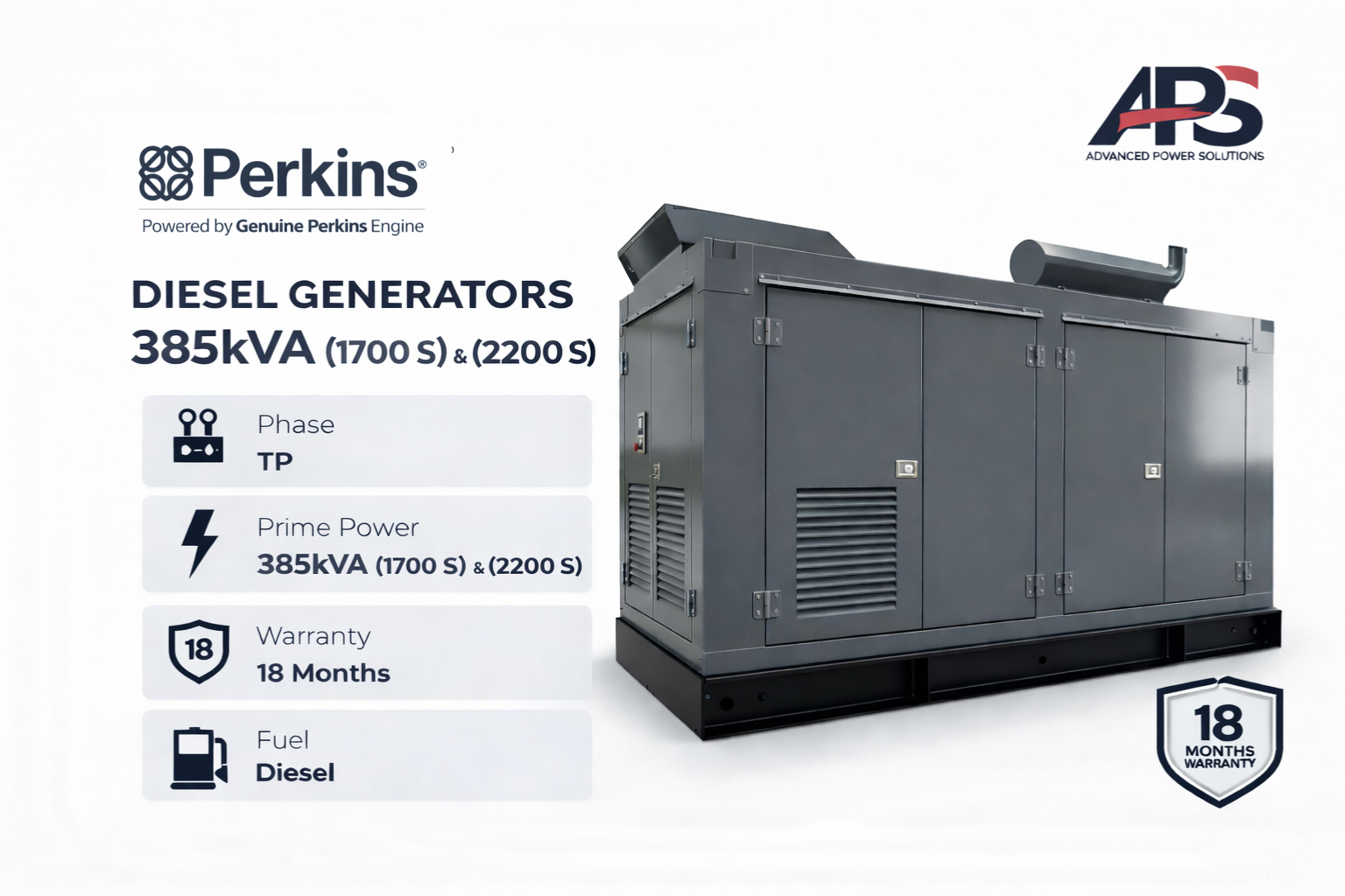 High-Capacity Perkins APS Series | 385kVA (1700 S) & (2200 S)