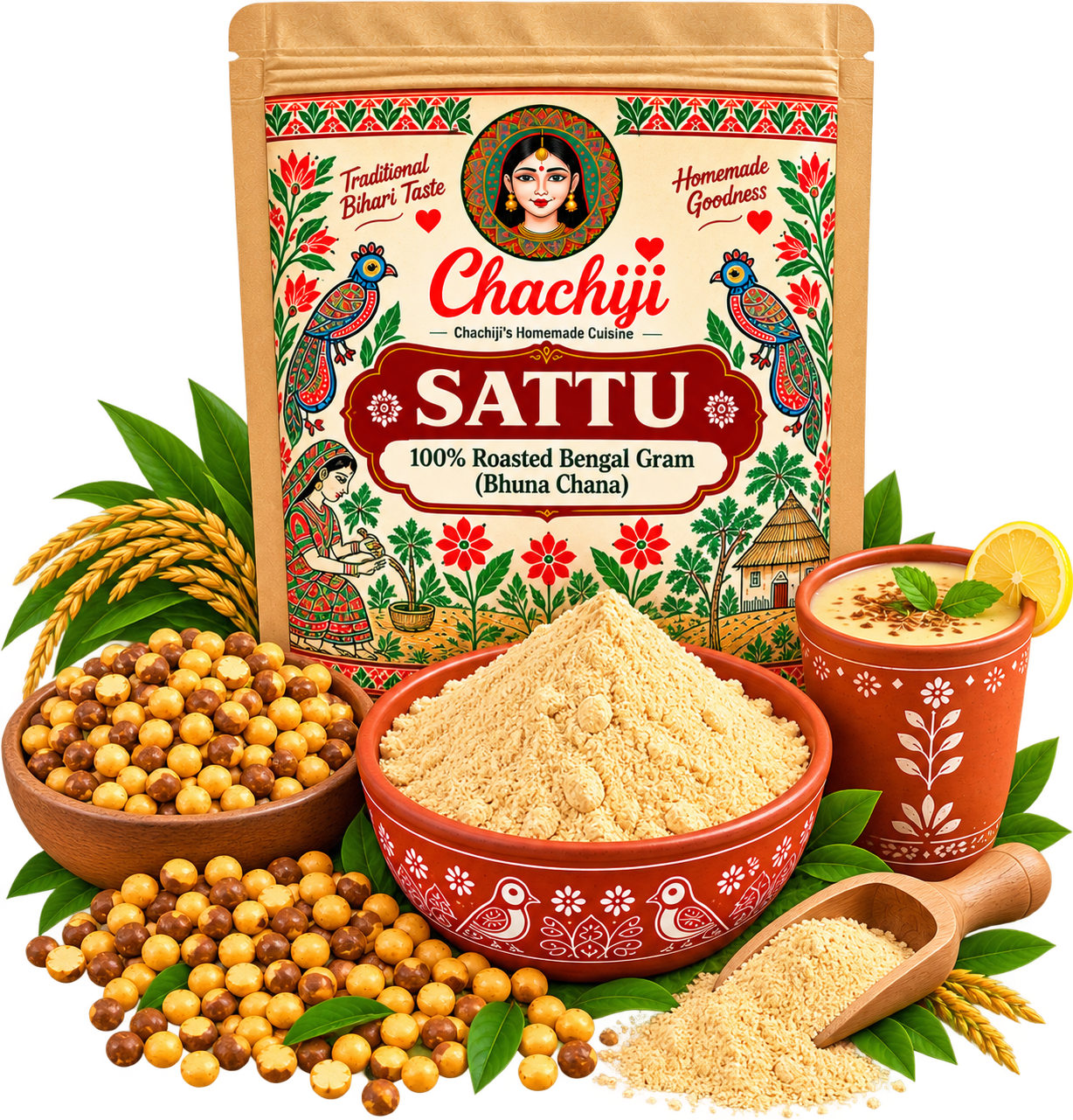 100% Roasted Bengal Gram | Traditional Bihar Sattu