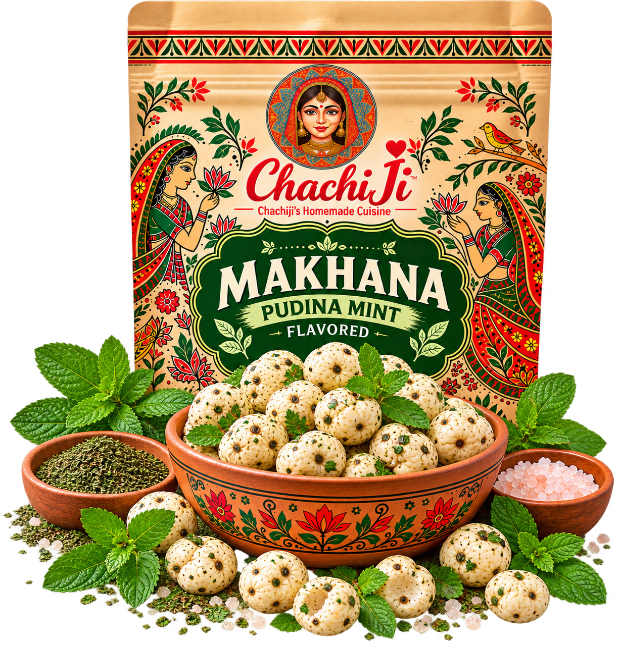 Pudina Masala Makhana | Mint Flavoured Roasted Fox Nuts | Refreshing & Crunchy Snack