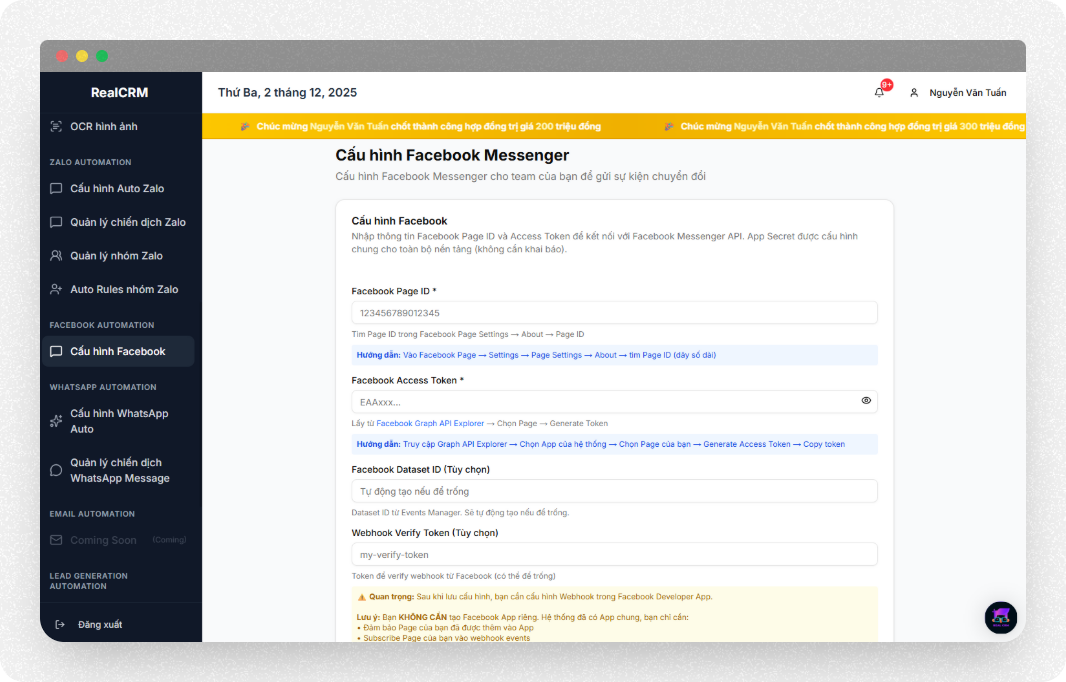 Facebook Messenger Integration