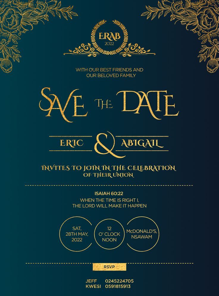 Digital WhatsApp wedding invitation design Africa 16