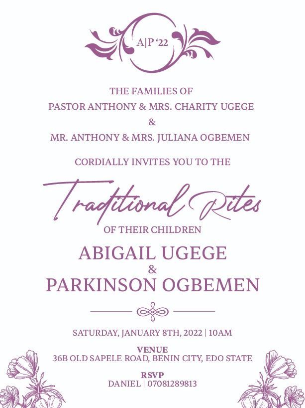 Ghanaian wedding invitation design 16