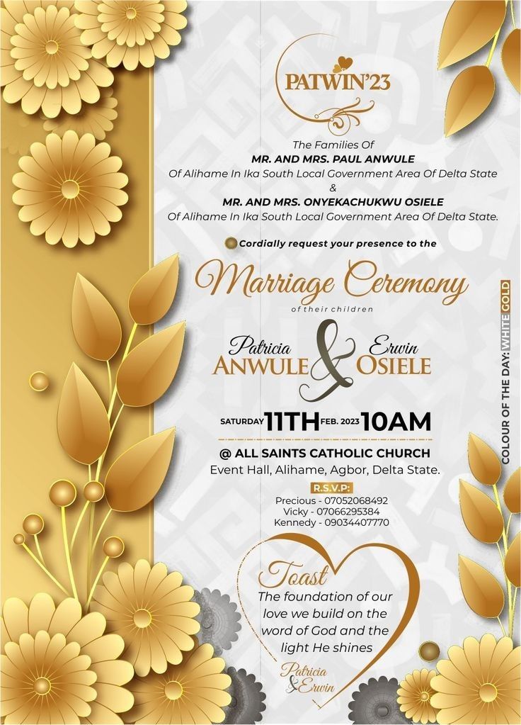 wedding card design Calabar