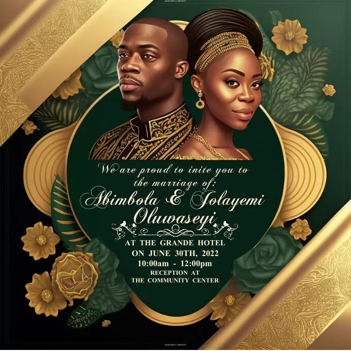 wedding invitation Afrocentric & Kente design 4 Afrocentric & Kente
