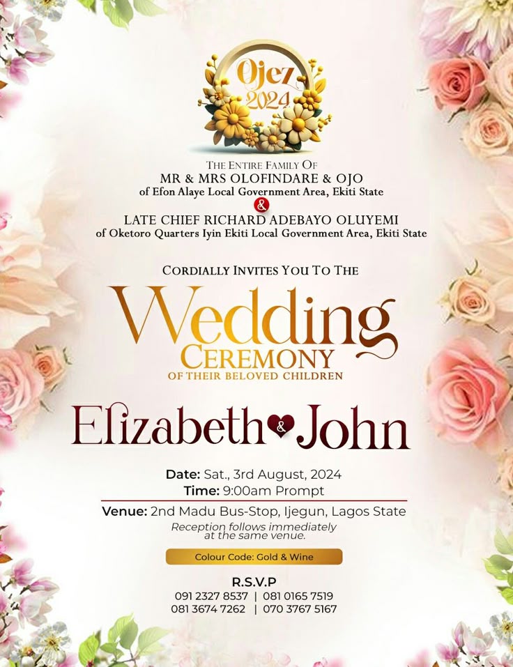 wedding invitation Afrocentric & Kente