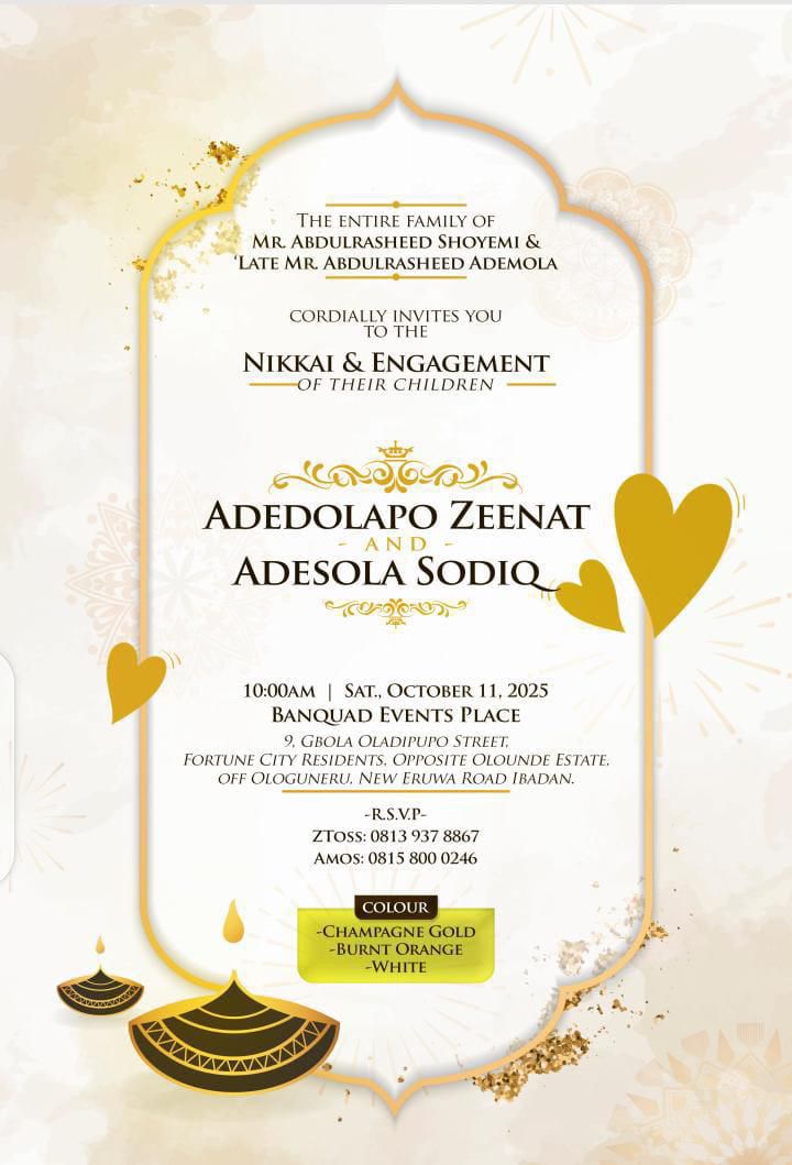 Nigerian traditional engagement invitation design
