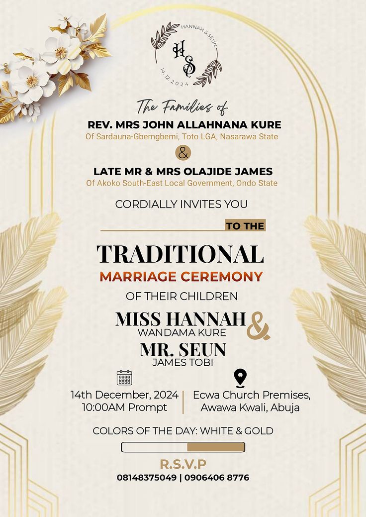 Traditional Nigerian wedding card design 9