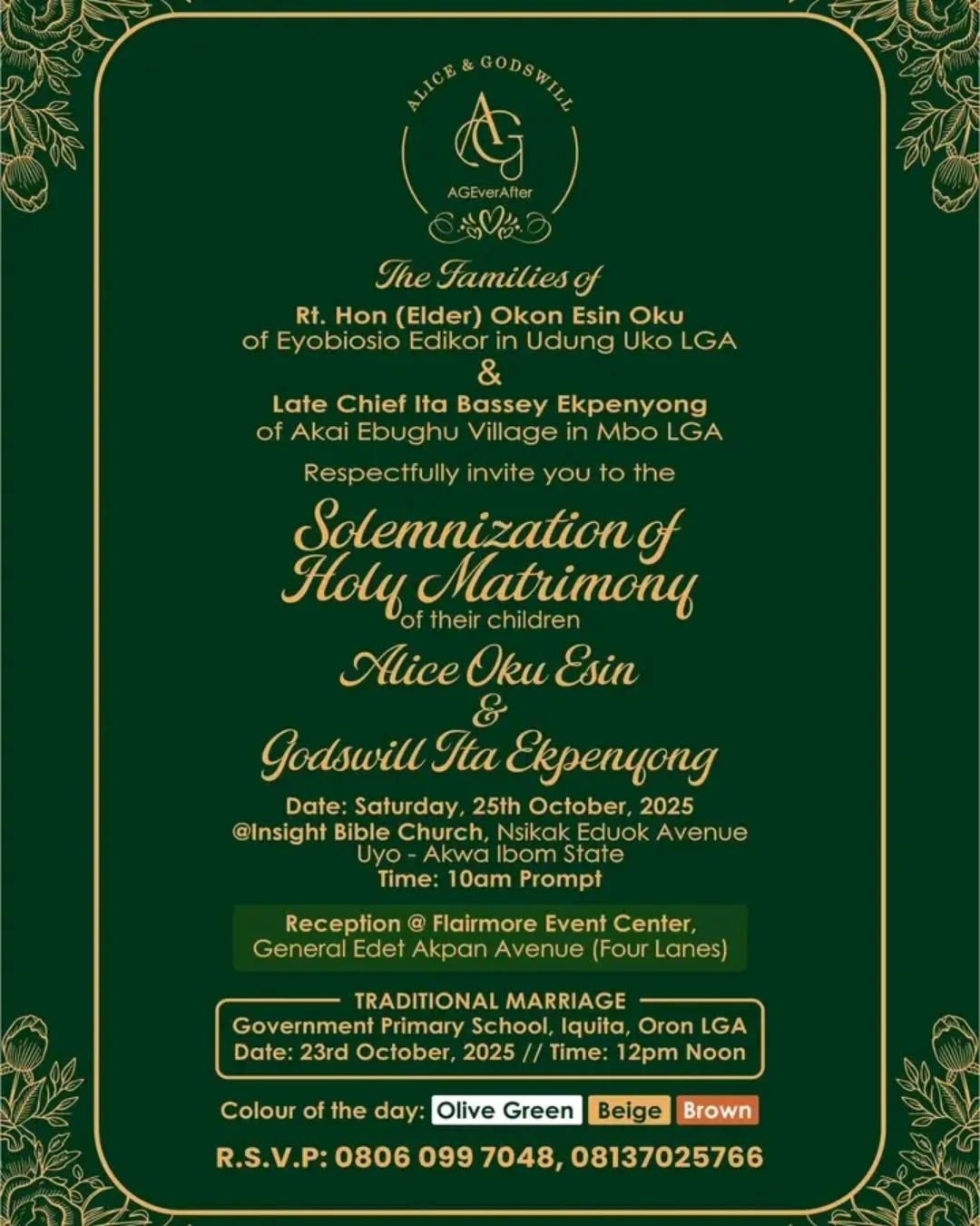 Traditional Nigerian wedding card design 11