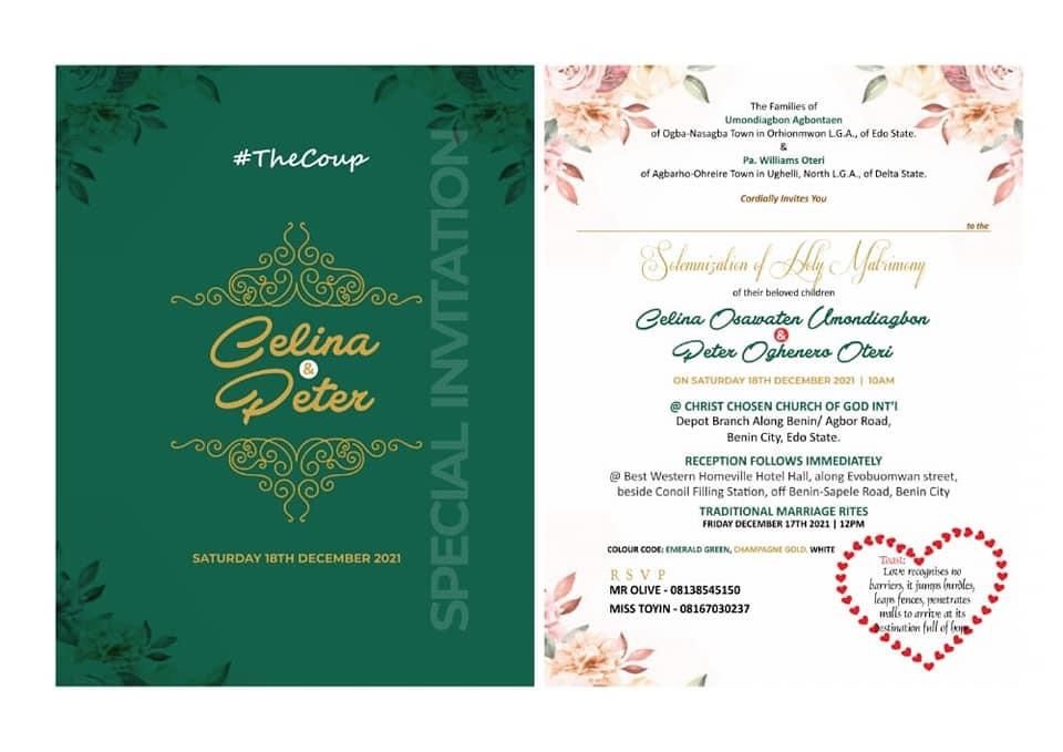 Traditional Nigerian wedding card design 5