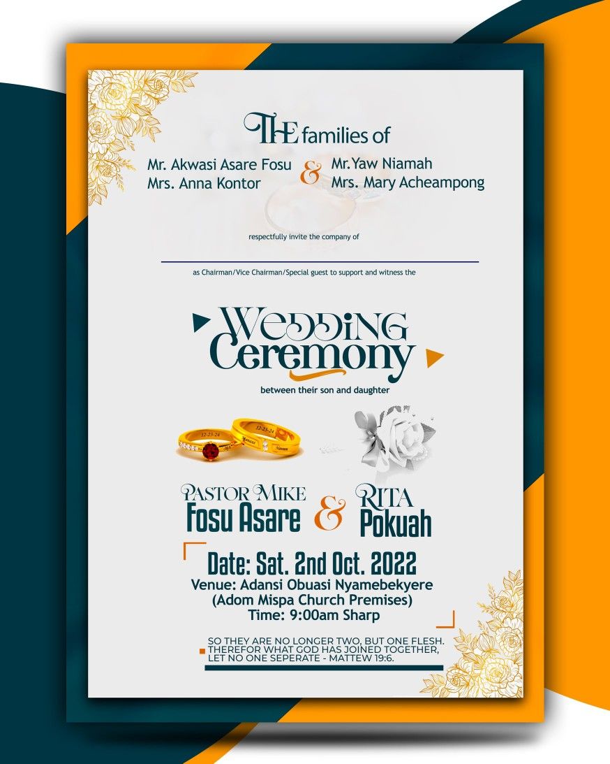 Aso-oke inspired wedding invitation 4