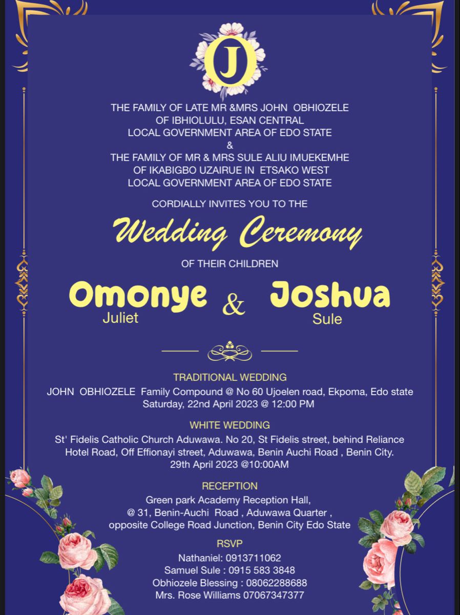 Premium wedding card design Nigeria 8