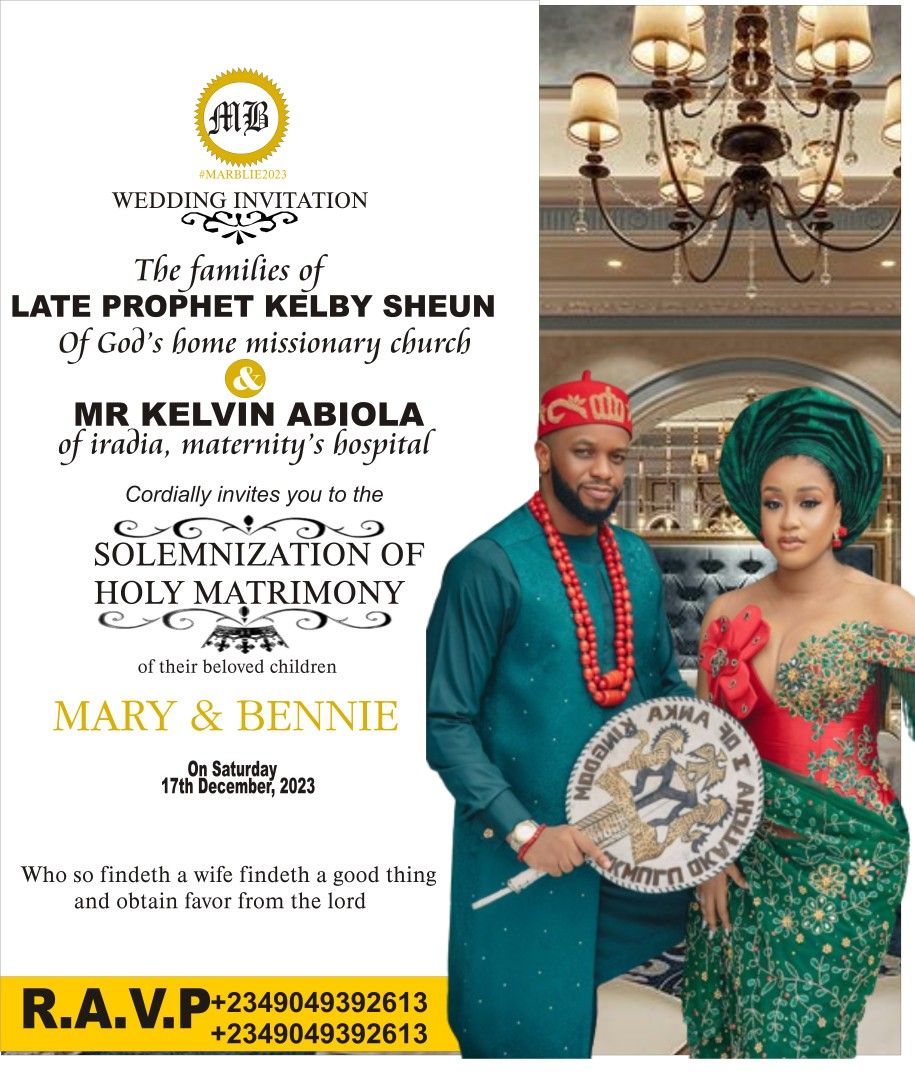 Luxury Nigerian wedding invitation design 10