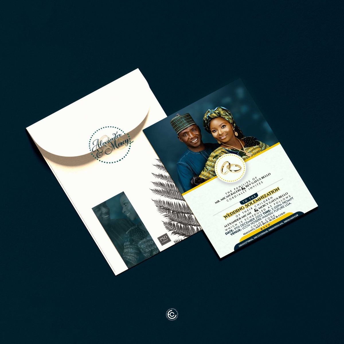 Luxury Nigerian wedding invitation design 7