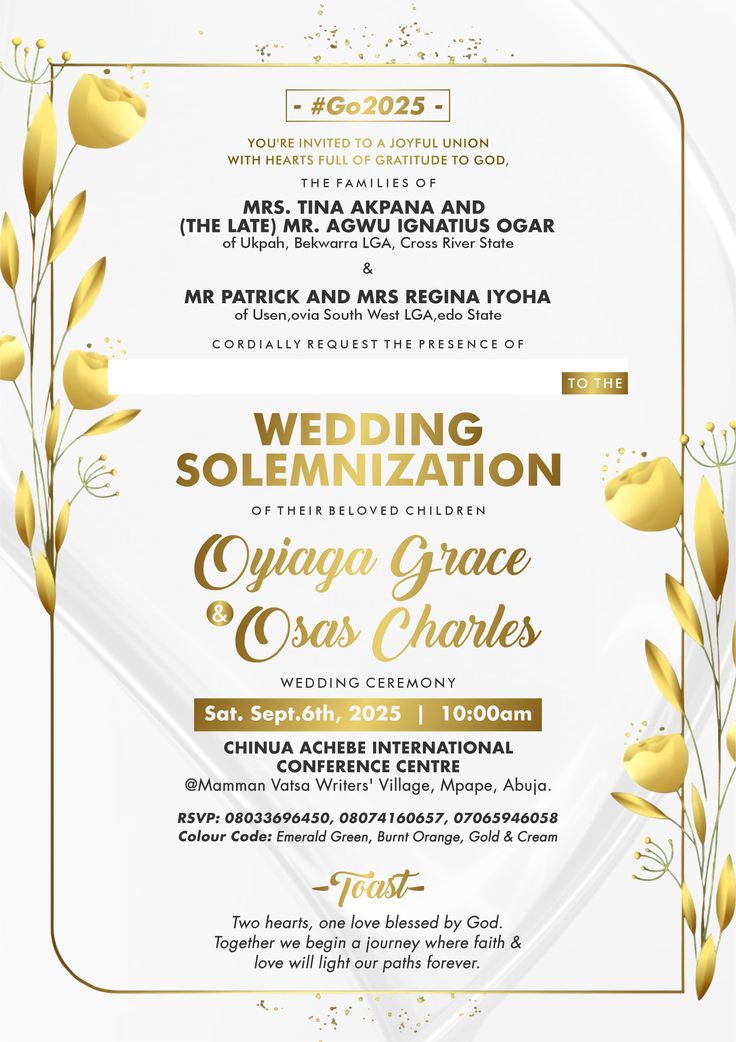Premium wedding card design Nigeria 2
