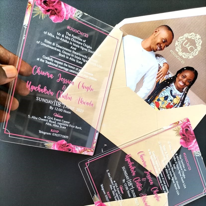 Luxury Nigerian wedding invitation design 1