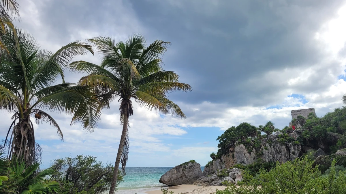 Maya ruins above the beach at Tulum, Quintana Roo