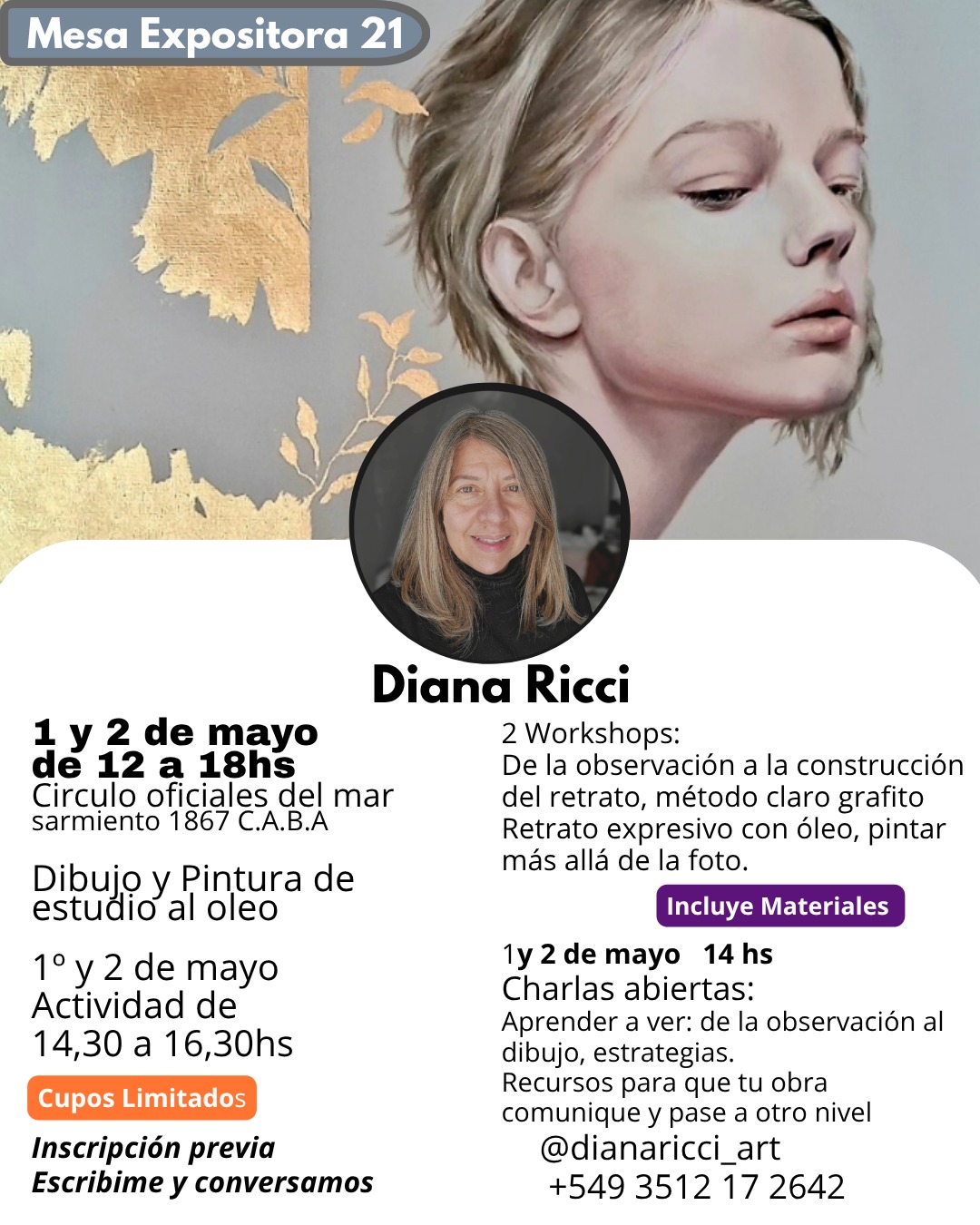 Workshop Diana Ricci · Retrato Expresivo en Óleo