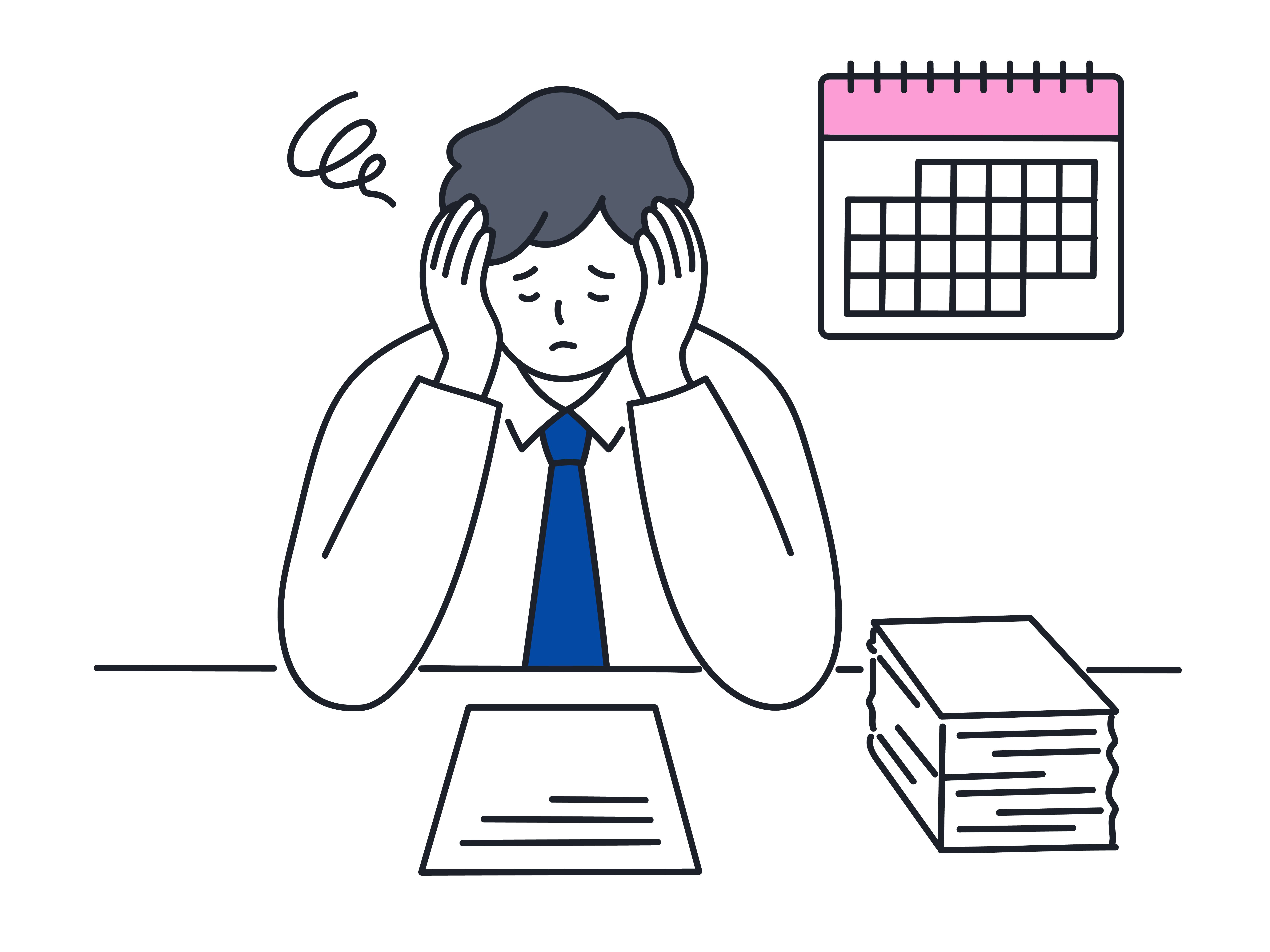 悩む人のイラスト