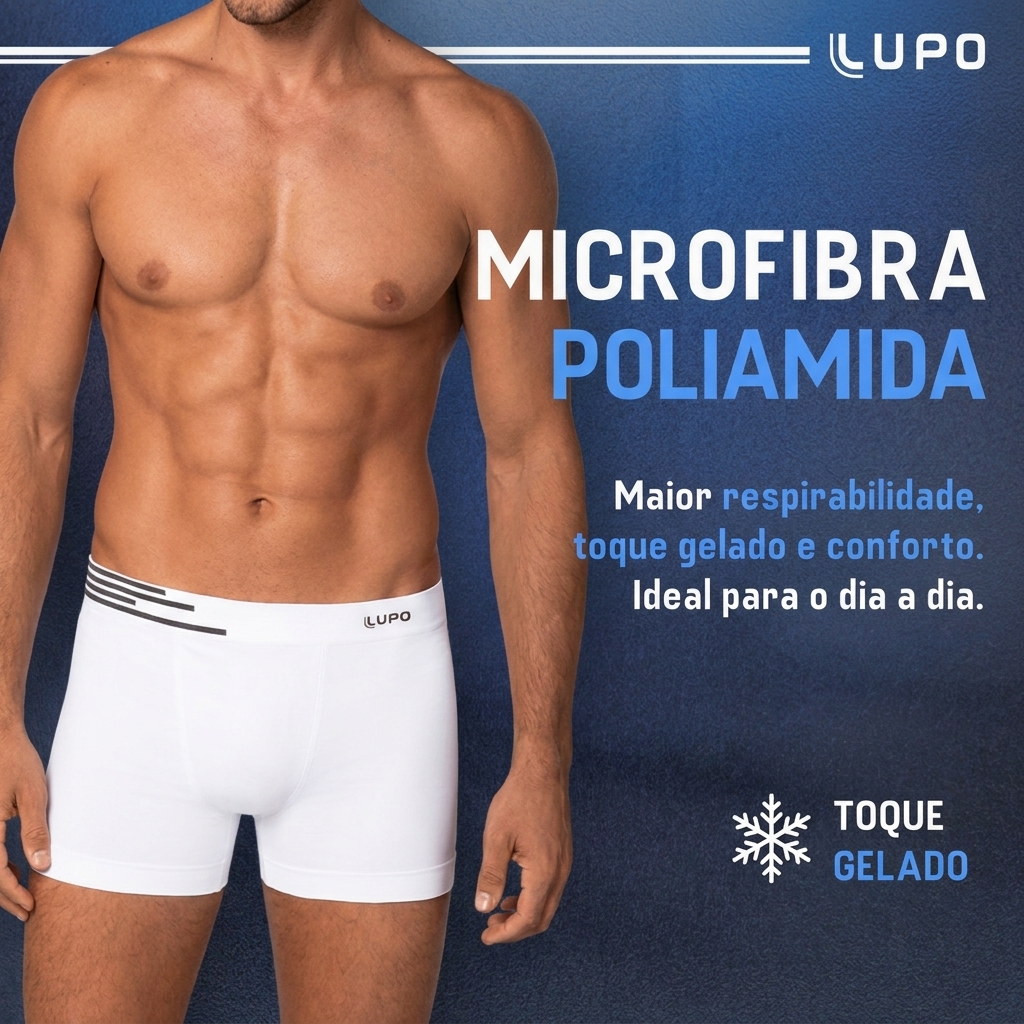 Kit 6 Cuecas Lupo Boxer Poliamida Sem Costura Box Masculina — foto 1