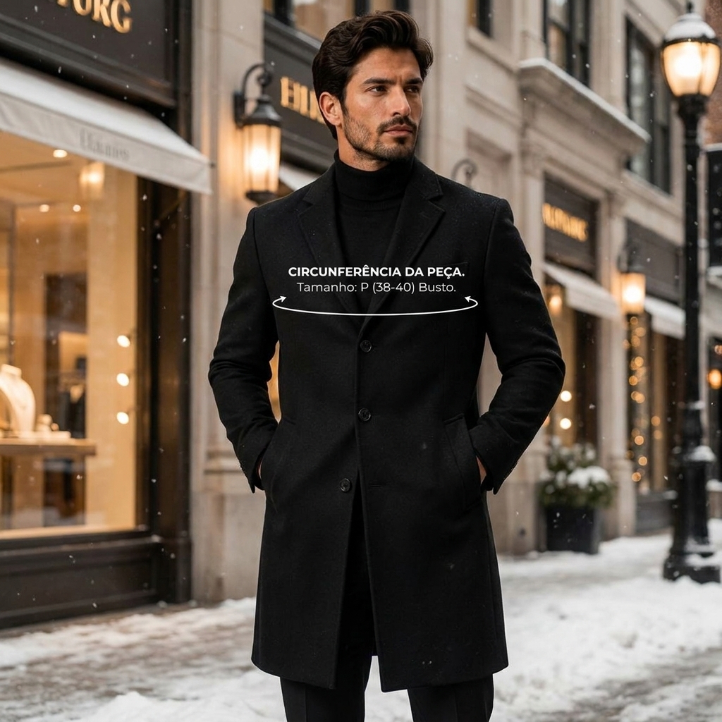 Sobretudo Casaco Blazer Longo Casual Frio Inverno Elegante — foto 1