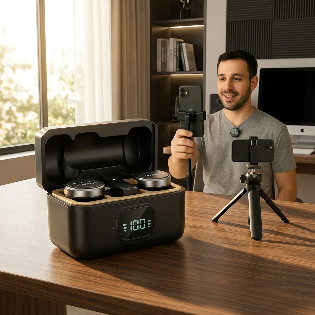 Microfone Lapela Mymotors Preto Sem Fio Tipo C — foto 1