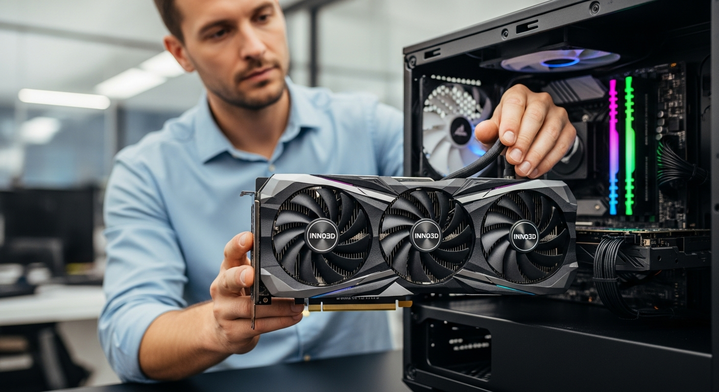 Profissional usando Placa de Vídeo Nvidia Inno3D RTX 5060 Twin X2 8GB GDDR7