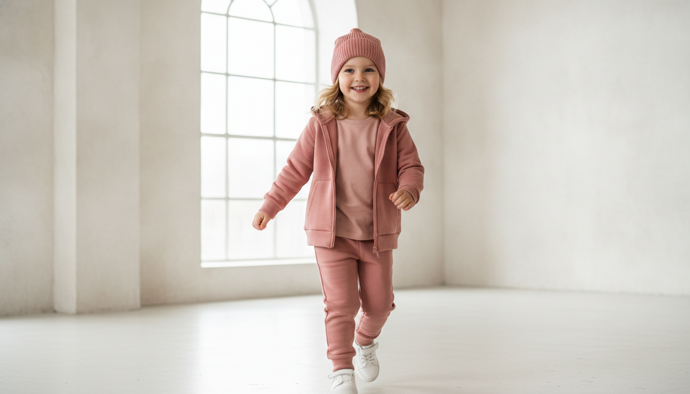 Profissional usando Kit 4 Peças Roupa Infantil Capuz E Zíper Menina Moletom