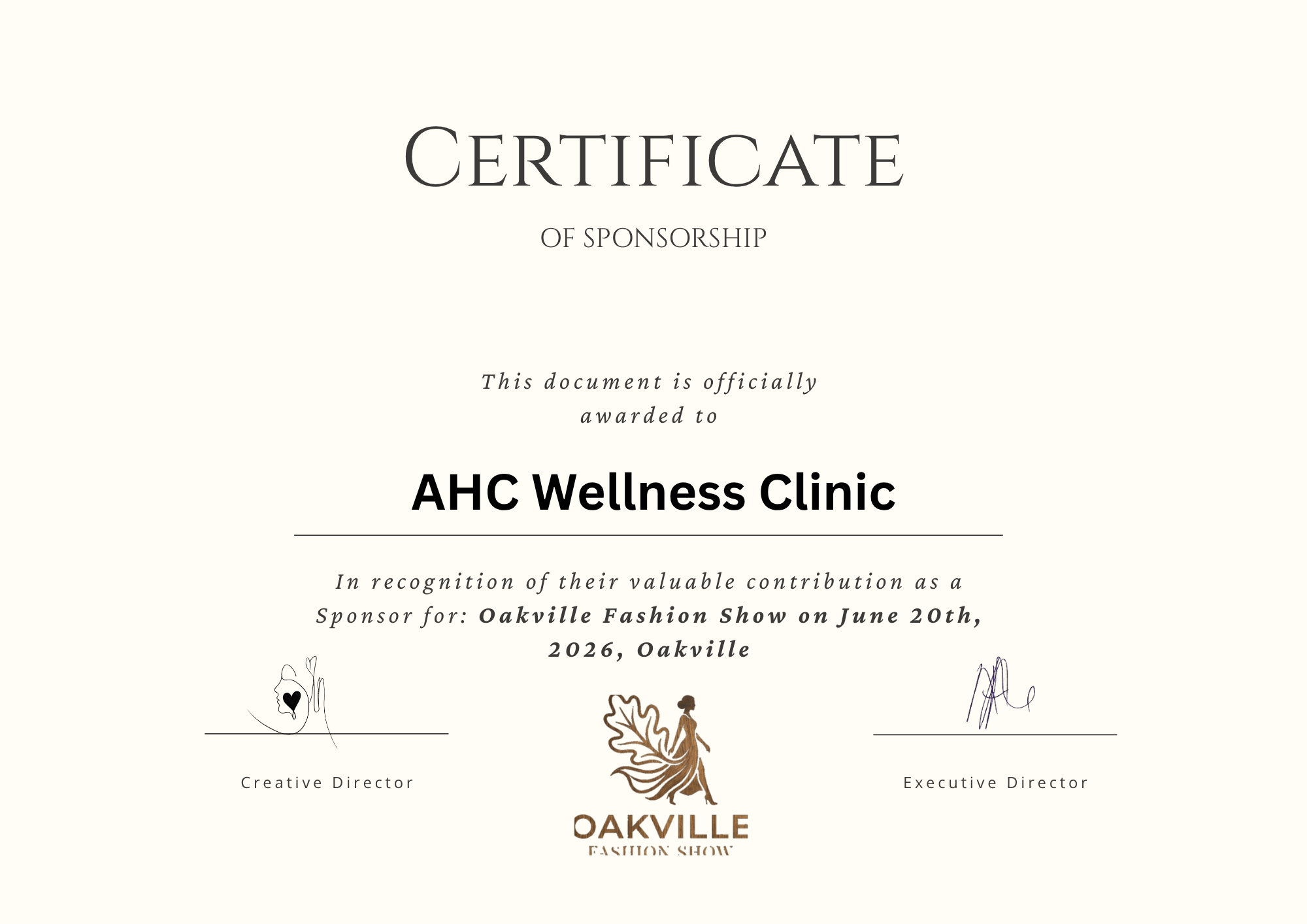Certificate of Sponsorship