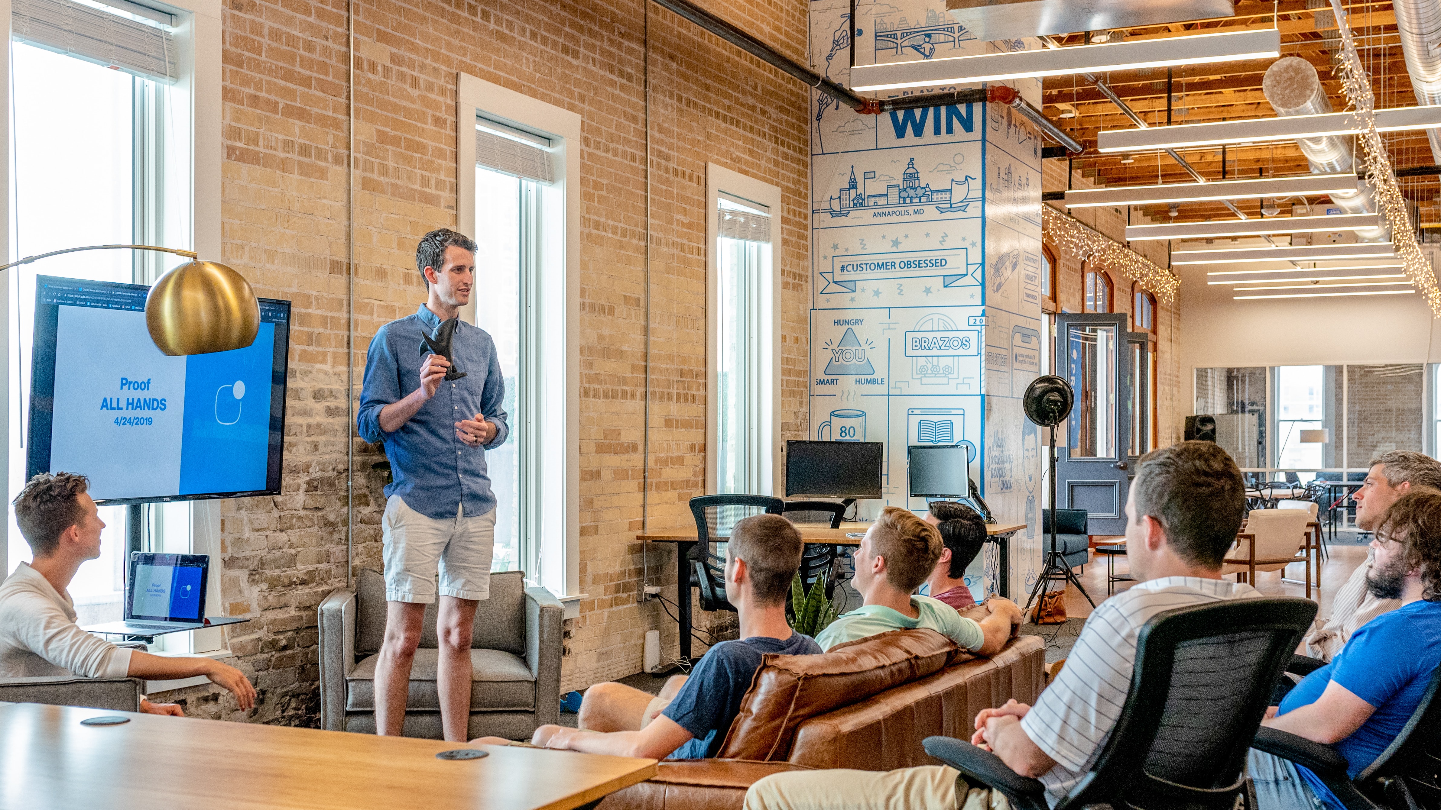 a man giving a presentation