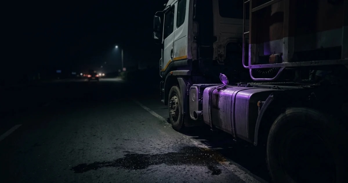 A digital graph on a screen showing a sudden drop in a truck's fuel level, indicating how to detect fuel siphoning.